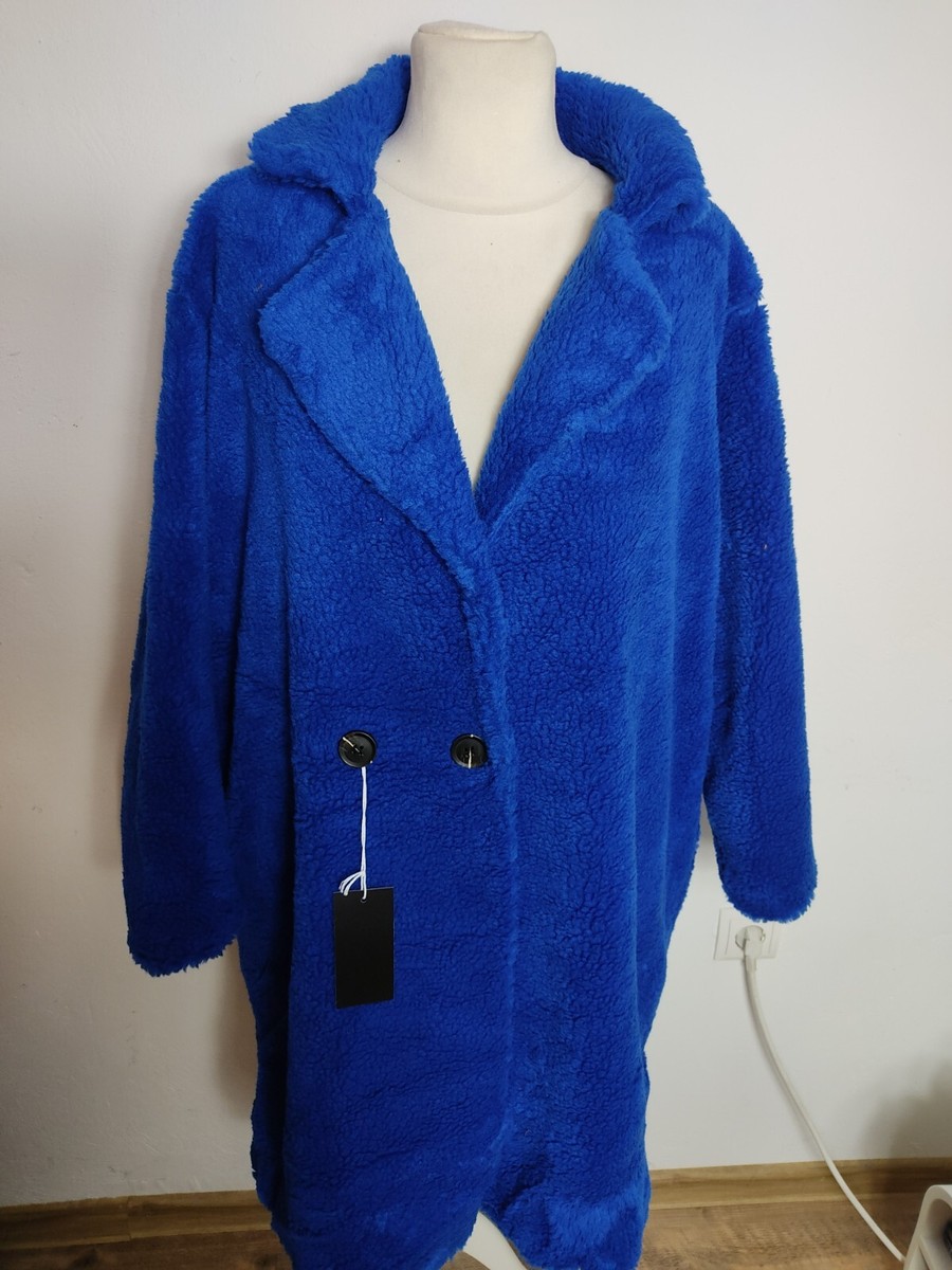 Damenmantel Only Kurzmantel Blau Only Teddy Mantel Blau MADE IN