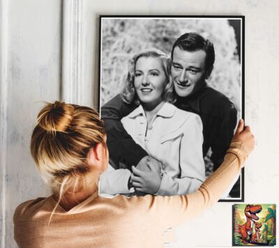 John Wayne Jean Arthur Eine Dame nimmt eine Chance Standbild/Poster bis 30 Zoll