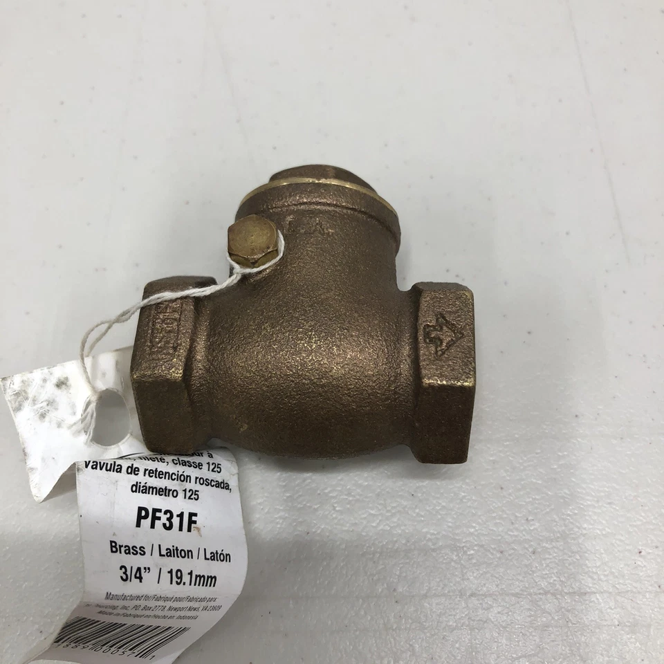 ProFlo 3/4” Cast Brass NPT Threaded Swing Check Valve, 200 WOG/125 - Image 2 of 3