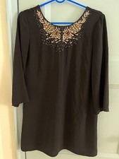 Zara Black Long Sleeve Shift Dress - Sequins and Beading Size XS ref 7521/274