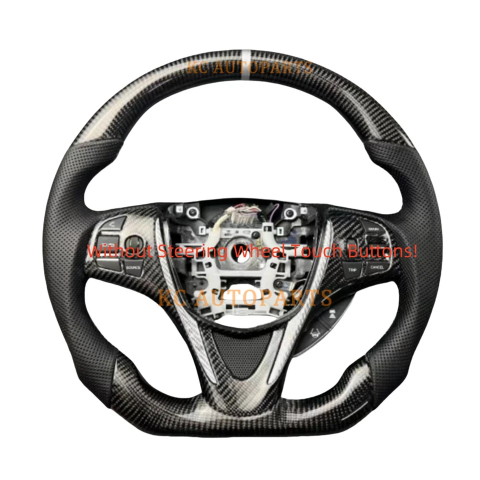 Volante personalizado de fibra de carbono de cuero negro para Acura TLX 2015-2020  Foto 2 de 4