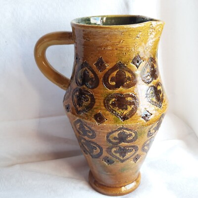 Kanne Krug Vase Bitossi Keramik Arabesque Bodenmrk.senfgelb Aldo Londi Ritzdecor