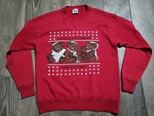 Vintage Cuddle Up With Someone From Nebraska Red Sweater Sz Large Made in USA