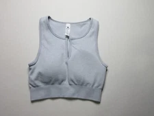 90 Degrees by Reflex Gray Activewear Seamless Raya Ribbed Crop Tank Top Size S