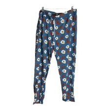 Serra Pajamas Lounge Pants Women's Size XL Blue Bacon Eggs Print Drawstring