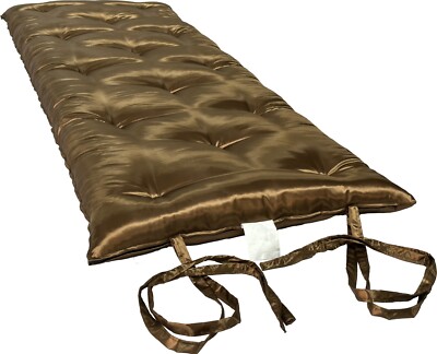Twin Floor Rolling Futon Mattress, Cotton Shikifuton Mats 3x39x80 Satin Brown
