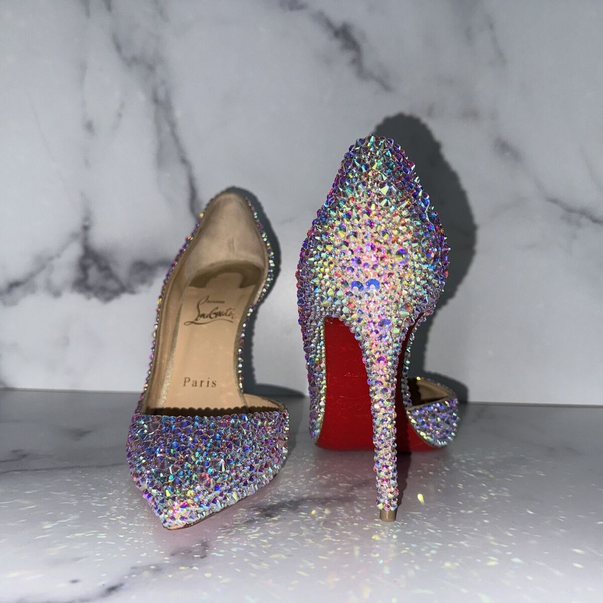 Christian Louboutin Iriza AB Aurora Borealis Strass Crystal Christian Louboutin Iriza AB Aurora Borealis Strass Crystal