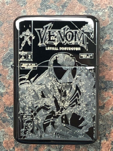 VENOM comic cover LIGHTER black ice finish *FREE ENGRAVING* lethal protector 1 - Picture 1 of 1