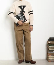 Lot 916 Ivy Mock Neck Letter Patch Preppy Sweater - Apricot Militora 42