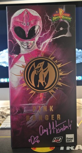 Three Zero MMPR Pink Ranger Action Figure Signed Amy Jo Johnson JSA COA ...