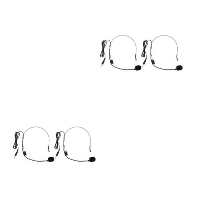 4 PCS Headset Mikrofon Headwear Mic Wired Mikrofon Kopf-Montiert Mic