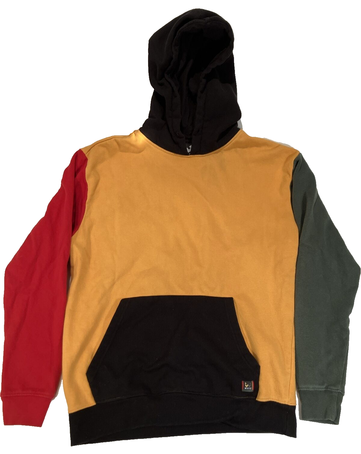 WXYZ Colorblock Pullover Hoodie Sweatshirt Men’s Size M Rasta Weed 420 Chronic