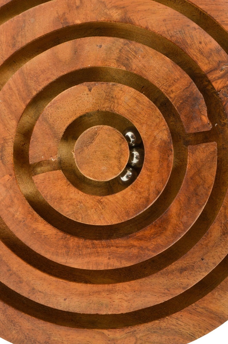 Labirinto Rotondo In Legno - Gioco Di Abilità E Destrezza Con 3 Sfere Metalliche, Rompicapo Per Bambini Dai 6 Anni