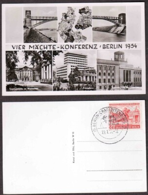 Old Germany Postcard: Berlin 1954 Vier Machte Konference.