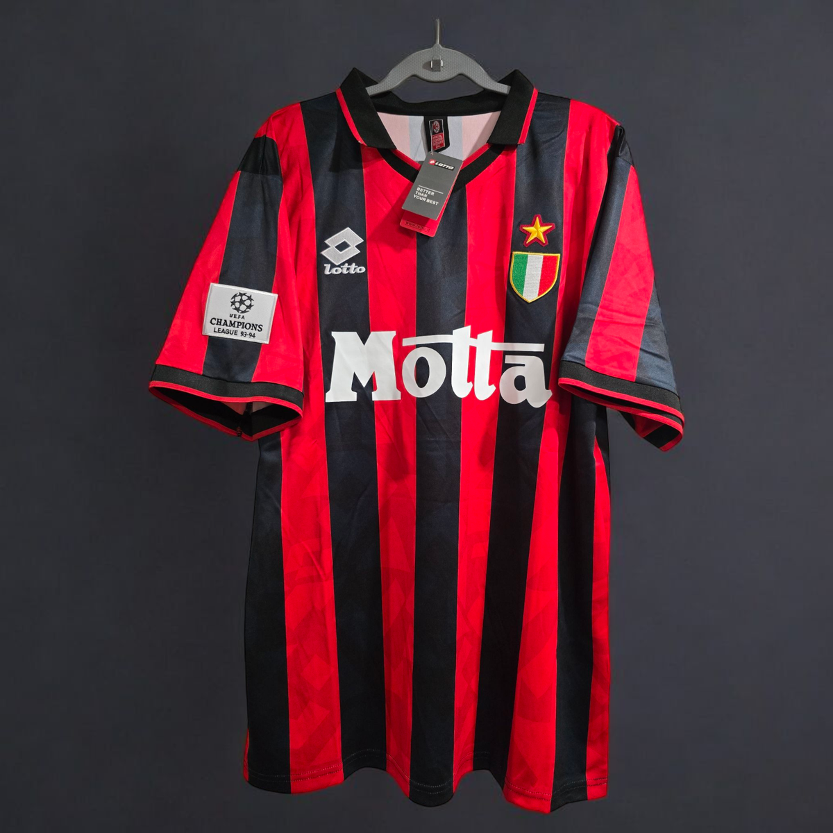 AC MILAN HOME ITALY 93/94 - RETRO - SOCCER - RED - VAN