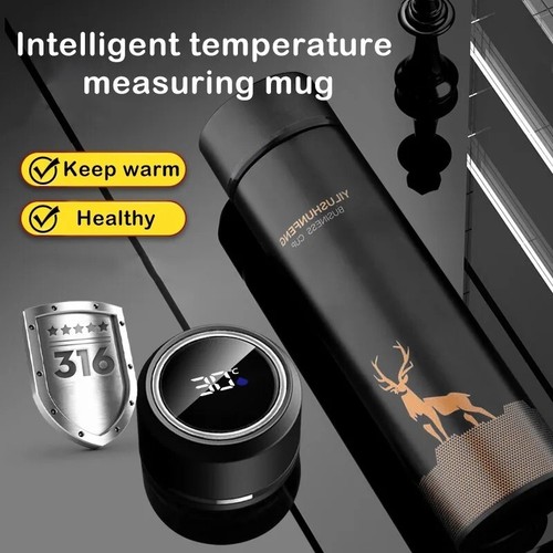 500ML Smart Thermos Water Bottle Led Digital Temperature Display Food Thermos