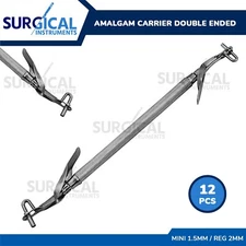12 Pcs Amalgam Carrier Double Ended Mini 1.5mm / Regular 2mm German Grade