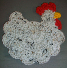 HANDMADE Crochet Chicken Coasters - Farmhouse...