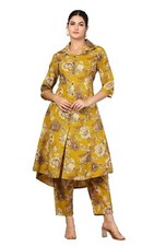 Women Pure Cotton Floral A-Line Printed Salwar Suit Set