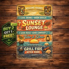 Welcome To Our Tiki Bar 8x12 Decorative Metal Tin Sign Outdoor Tropical Decor