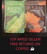  2 Ryze Organic Mushroom Matcha  Coffee- 30 Servings Sealed Exp 9/27
