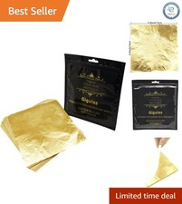 Versatile 100 Gold Leaf Sheets 5.5" x 5.5" for Gilding, Crafts  Decoration