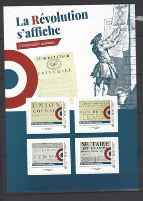 Feuillet collector "La révolution s'affiche" 4 TVP autoadhésifs (2019) - Photo 1/2