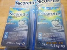 Nicorette 2mg White Ice Mint Gum Pocket Pack – 40 Pieces – 01/2027