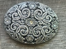 Vintage Belt Buckle Ornate Metal Floral Scroll Western Wear
