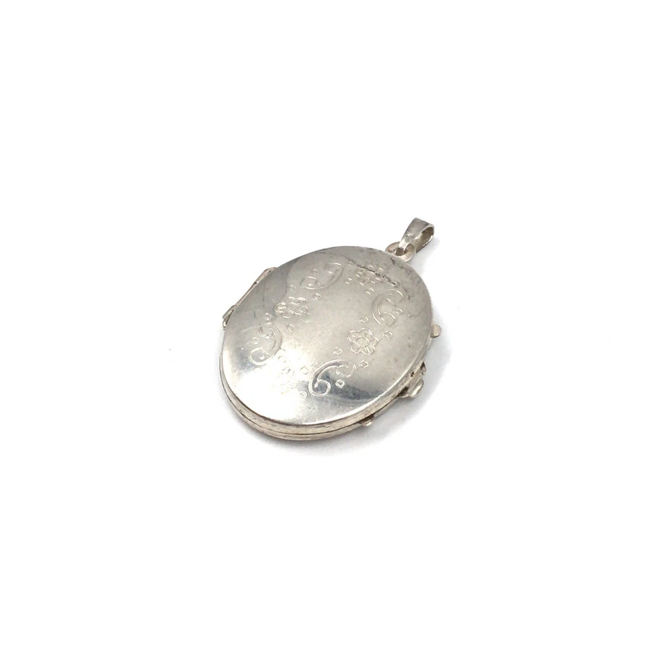 ciondolo vintage argento 925 foto medaglione ovale antico gioiello 3,6 cm - Immagine 4 di 4