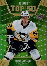 2019-20 Upper Deck Allure Top 50 Green Border #T5046 Teddy Blueger /50 - HKY