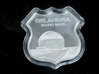 Route 66 Oklahoma Round Barn 1 oz .999 Fine Silver Shaped Round in Capsule