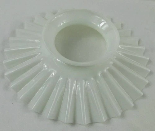 Petticoat Milk Glass Shade Antique White Opal Glass Ruffled Oil Lamp Victorian