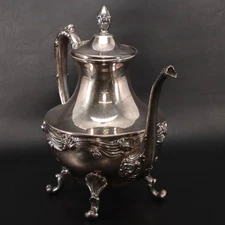 Sheffield Plate Co Silver Plate on Copper Coffee Pot 504 Baroque Style USA 1950