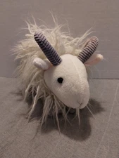 Mary Meyer 7" White Goat Plush SHAGGY HAIRY GOAT Mountain Goat Ram Stuffed Toy
