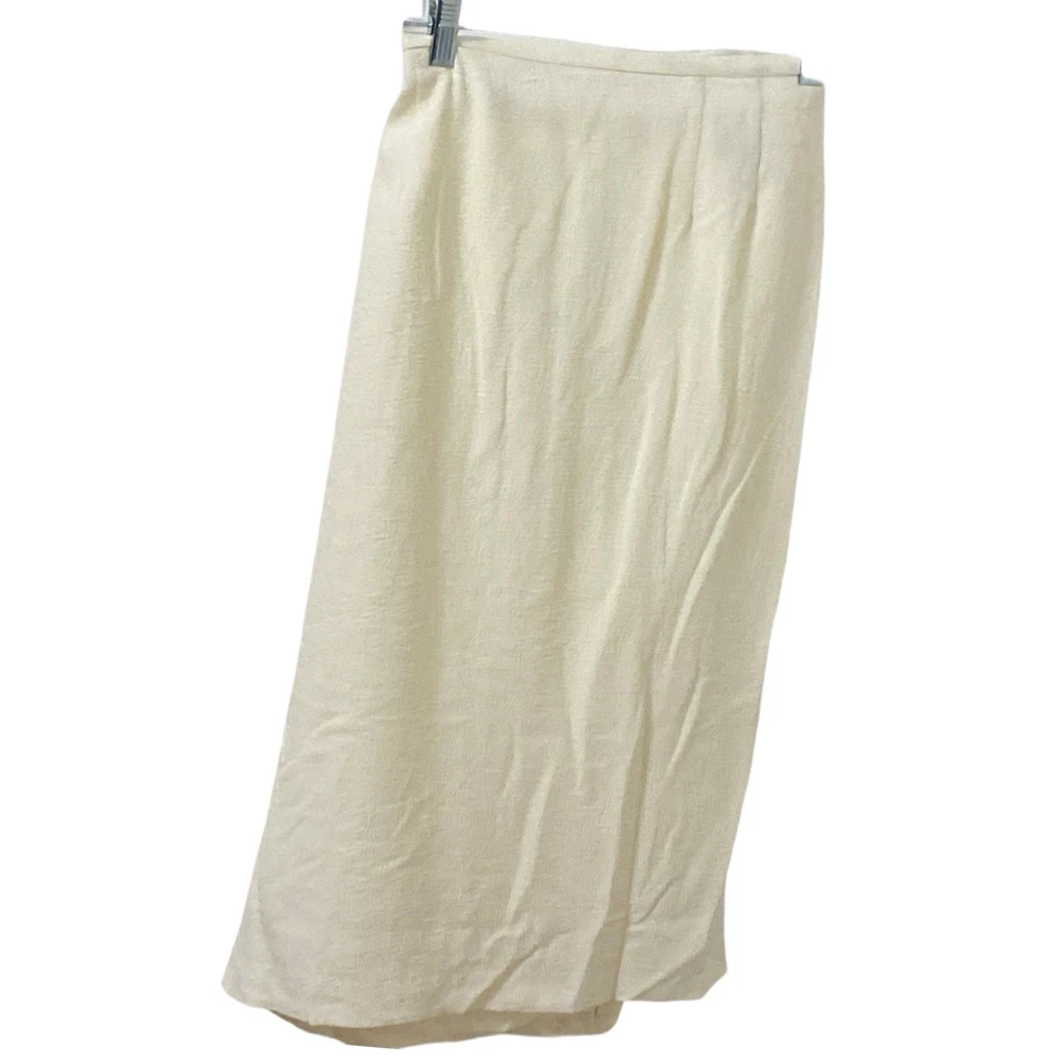 Conjunto de traje chaqueta y falda Plaza South crema/blanco de 2 piezas talla 16P Foto 4 de 4