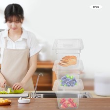 8*1/6 Size Food Pans With Lids Clear Food Pan Commercial Food Storage Containers