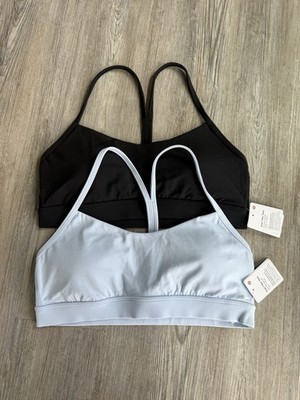 Lululemon Flow Y Bra Null Black And Baby Blue Size 10 (2)