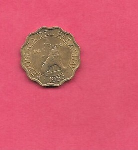 PARAGUAY KM26 1953 UNCIRCULATED-UNC MINT OLD ANTIQUE 15 CENTIMOS COIN