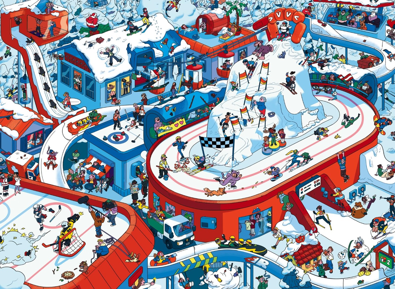 Kinderpuzzle 200 XXL Teile - Trubel im Winterdorf 5290₽