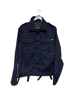 AG Adriano Goldschmied Men's Jacket Denim Black Button Epaulettes Small NWOT