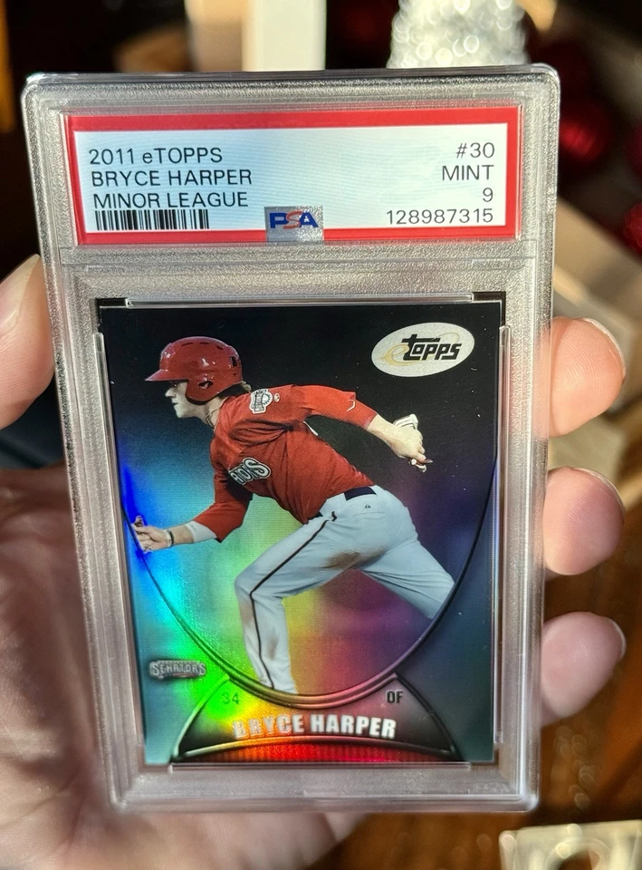 2011 Topps Bryce Harper RC Refractor Redemption Only PSA 9 ETopps Serial #11 - Image 3 of 3