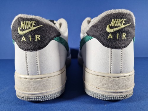 NIKE AIR FORCE 1 Summit White Green Swoosh Trainers - UK Size 10 - Picture 5 of 8