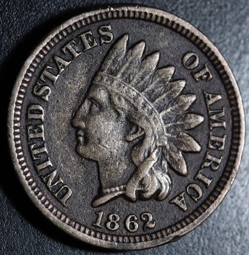 1862 INDIAN HEAD CENT - With LIBERTY - VF VERY FINE