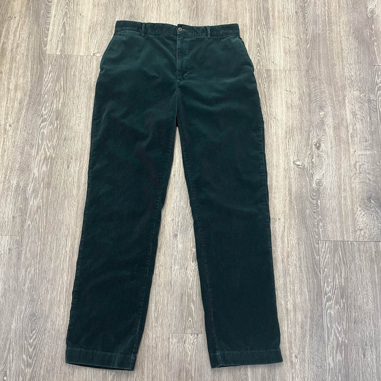 VTG Polo Ralph Lauren Corduroy Trousers Straight Leg Dark Green Cords 34W x 34L