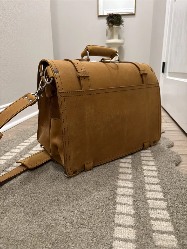 马鞍背皮革内裤 | 大号 | 烟草 | 全新 | 经典公文包 — 第 3/4 张图片