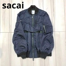 USED 22AW SACAI NYLON TWILL MIX BLOUSON MA-1 GOOD