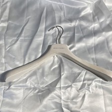 Brunello Cucinelli White Wooden Clothes Hanger w/ Silver Metal Hook Traditional