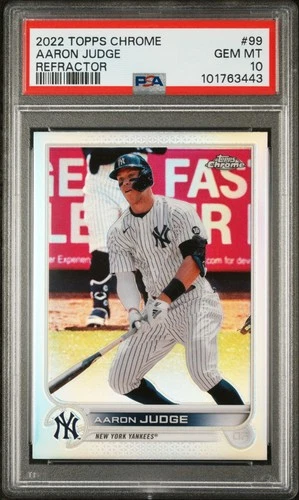 Aaron Judge 2022 Topps Chrome #99 PSA 10 GEM MT Yankees REFRACTOR Card