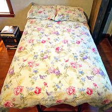 MaryJane’s Home Floral King Comforter Shams Quilt Cottagecore Prarie Bloom Green